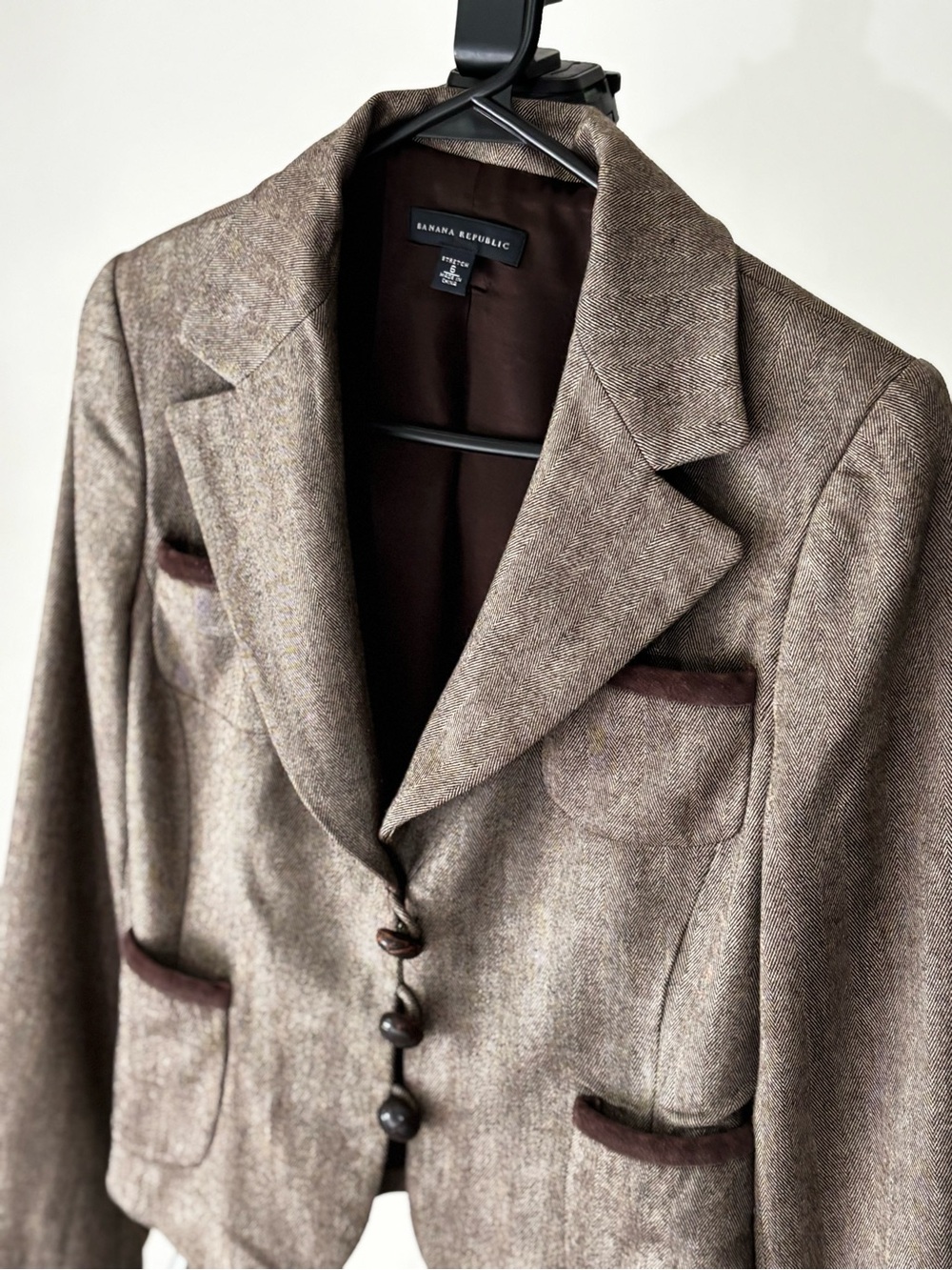 Banana Republic Brown Tweed Notch Lapel Blazer - Picture 2 of 13